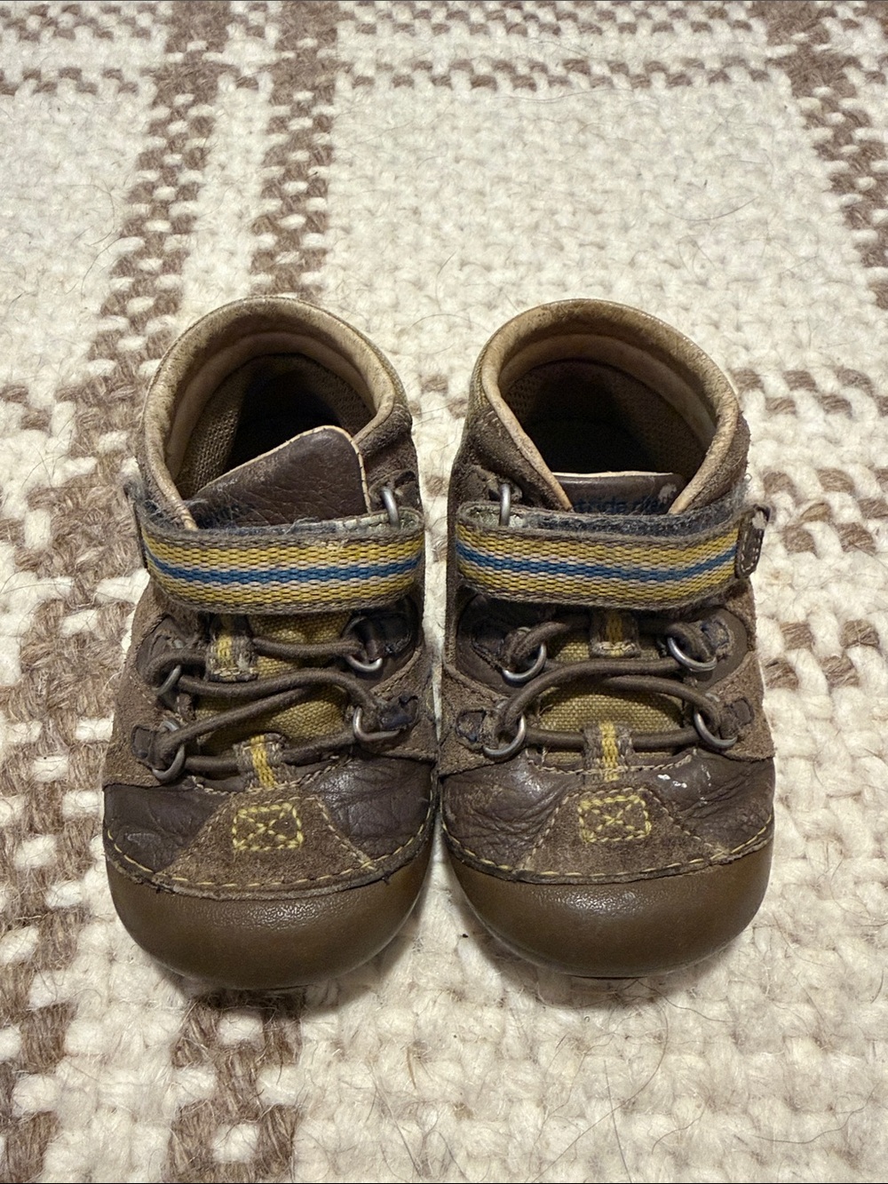 Stride Rite Kids Brown and Yellow Toddler Shoes - Casual Everyday Style